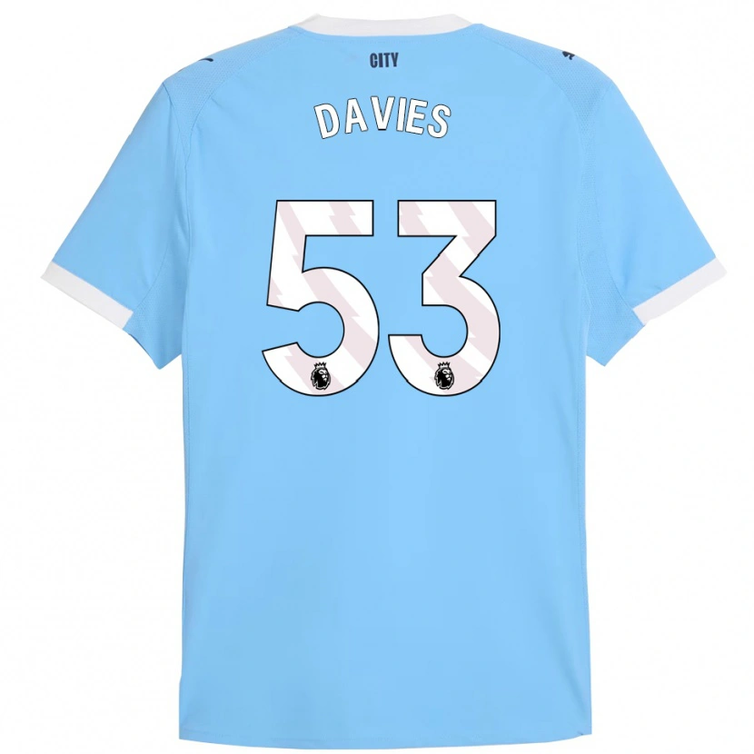 Danxen Kinder Mayzee Davies #53 Himmelblau Weiß Heimtrikot Trikot 2025/26 T-Shirt