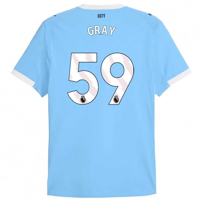 Danxen Kinder Charlie Gray #59 Himmelblau Weiß Heimtrikot Trikot 2025/26 T-Shirt