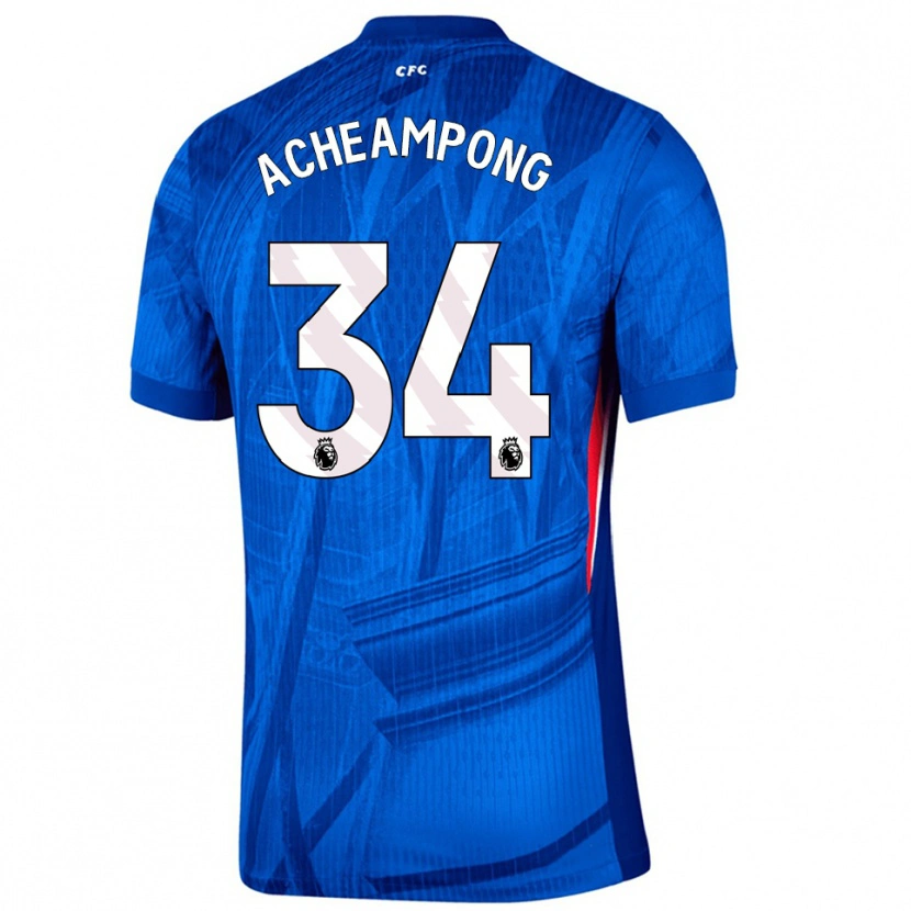 Danxen Kinder Josh Acheampong #34 Blau Weiß Heimtrikot Trikot 2025/26 T-Shirt