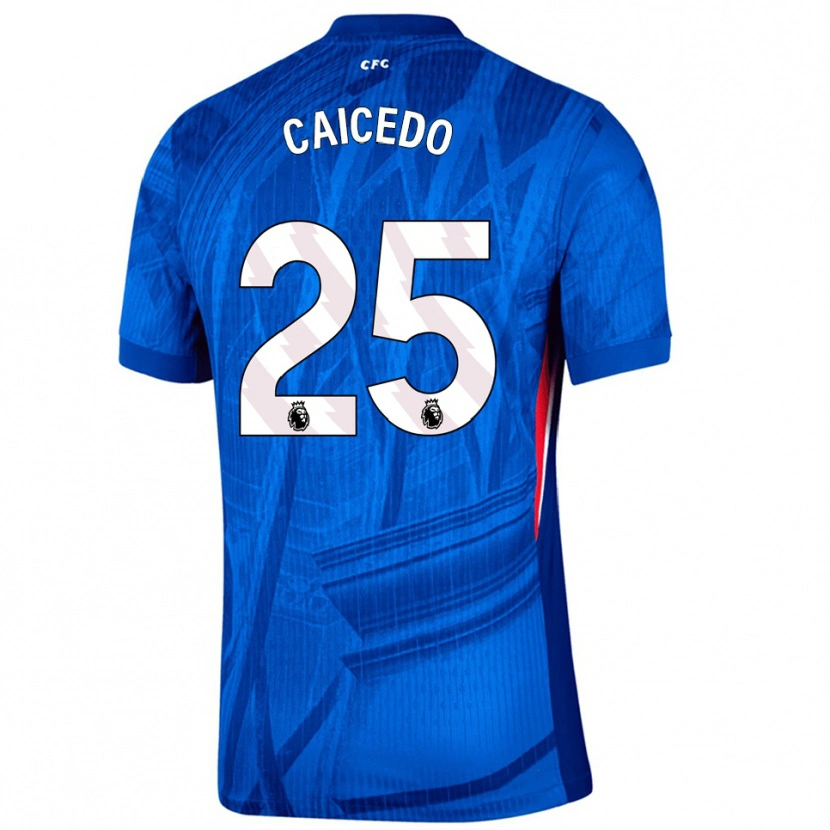 Danxen Kinder Moisés Caicedo #25 Blau Weiß Heimtrikot Trikot 2025/26 T-Shirt
