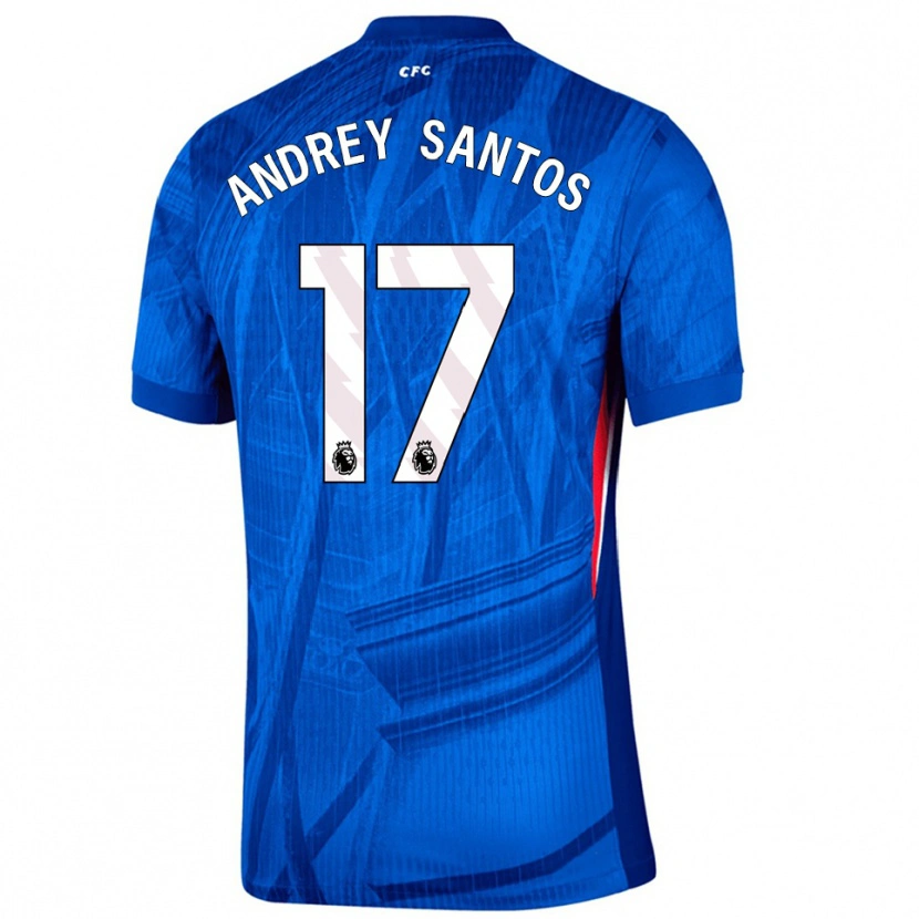 Danxen Kinder Andrey Santos #17 Blau Weiß Heimtrikot Trikot 2025/26 T-Shirt