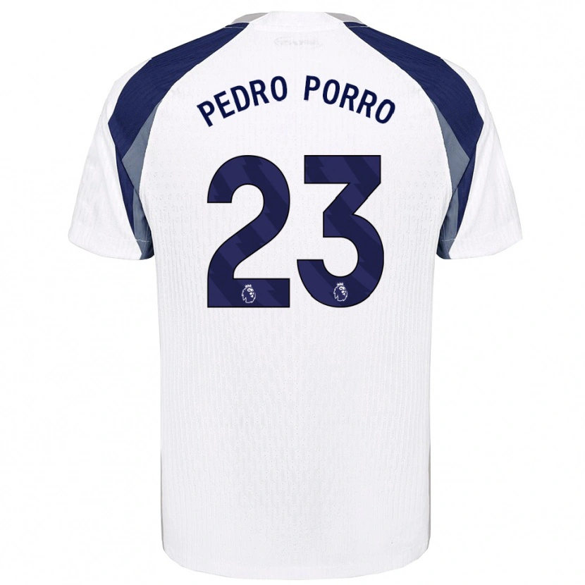Danxen Kinder Pedro Porro #23 Weiß Marineblau Heimtrikot Trikot 2025/26 T-Shirt