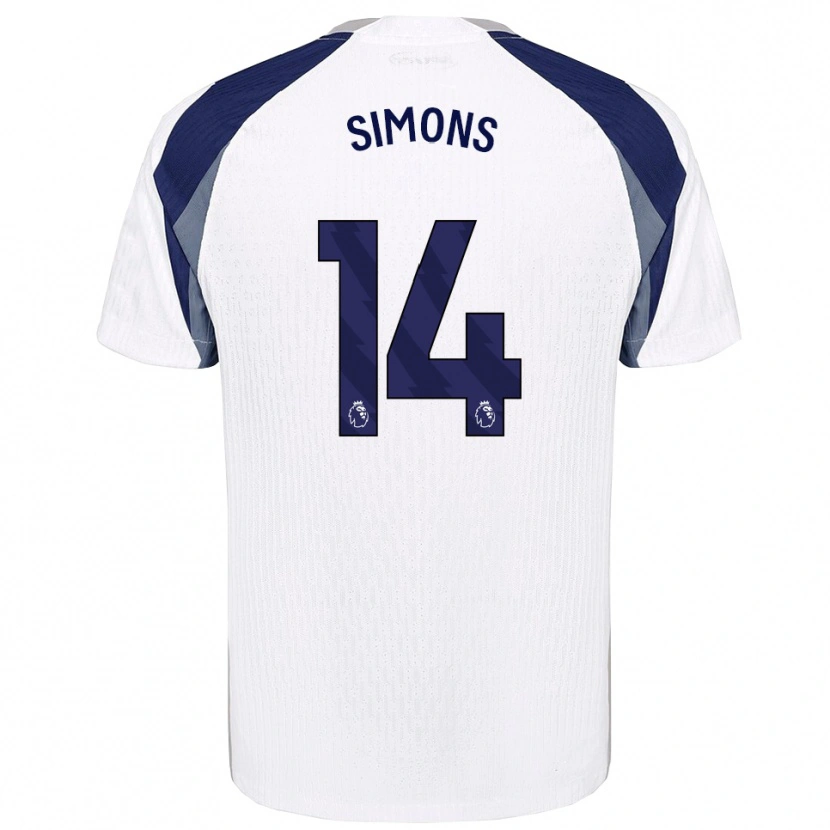 Danxen Kinder Zach Simons #14 Weiß Marineblau Heimtrikot Trikot 2025/26 T-Shirt