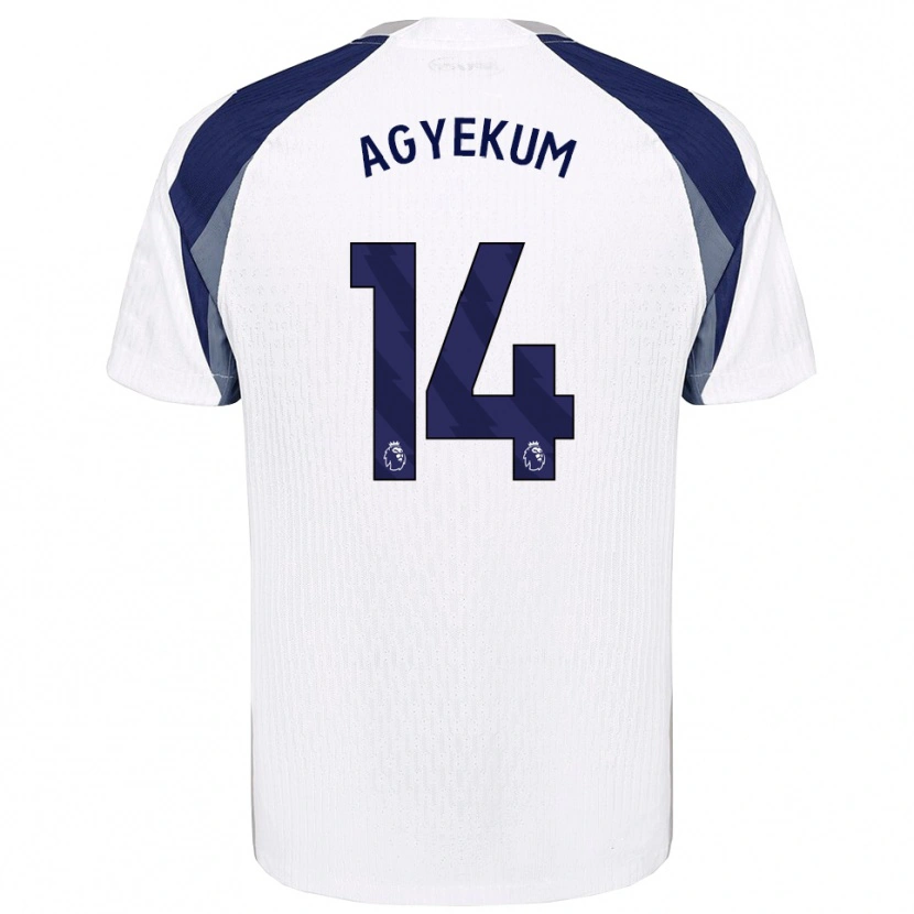 Danxen Kinder Ezra Agyekum #14 Weiß Marineblau Heimtrikot Trikot 2025/26 T-Shirt