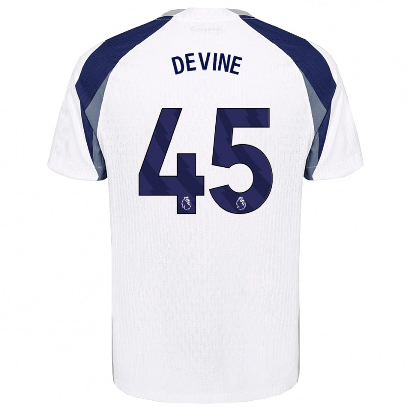 Danxen Kinder Alfie Devine #45 Weiß Marineblau Heimtrikot Trikot 2025/26 T-Shirt