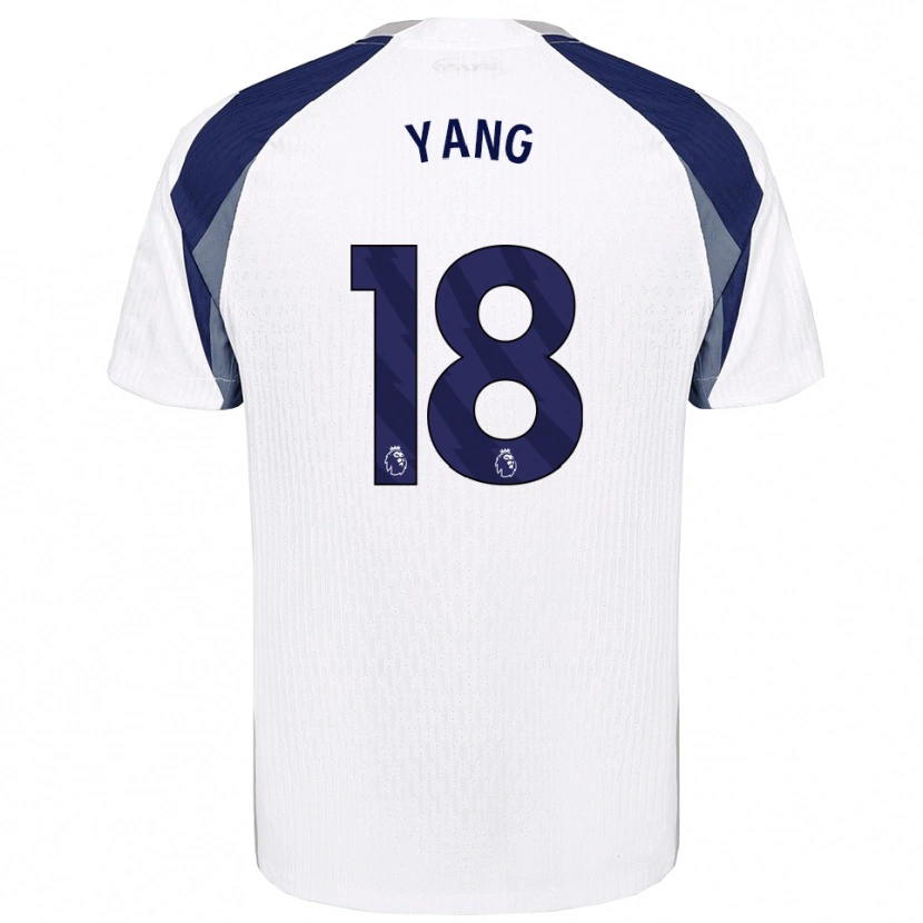 Danxen Kinder Min-Hyeok Yang #18 Weiß Marineblau Heimtrikot Trikot 2025/26 T-Shirt