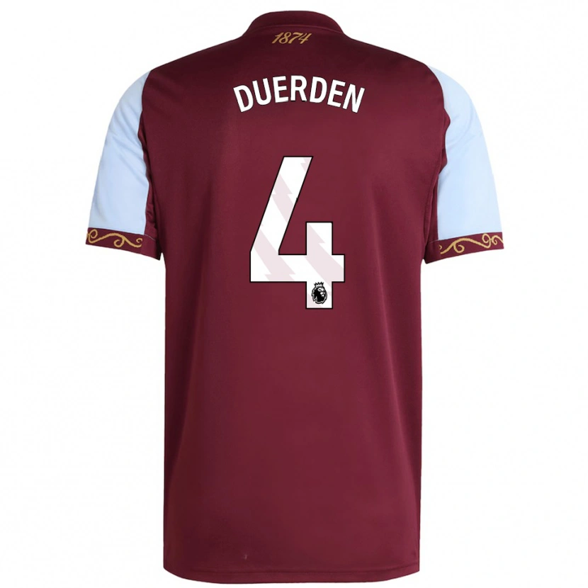 Danxen Kinder Archie Duerden #4 Burgunderrot Himmelblau Heimtrikot Trikot 2025/26 T-Shirt