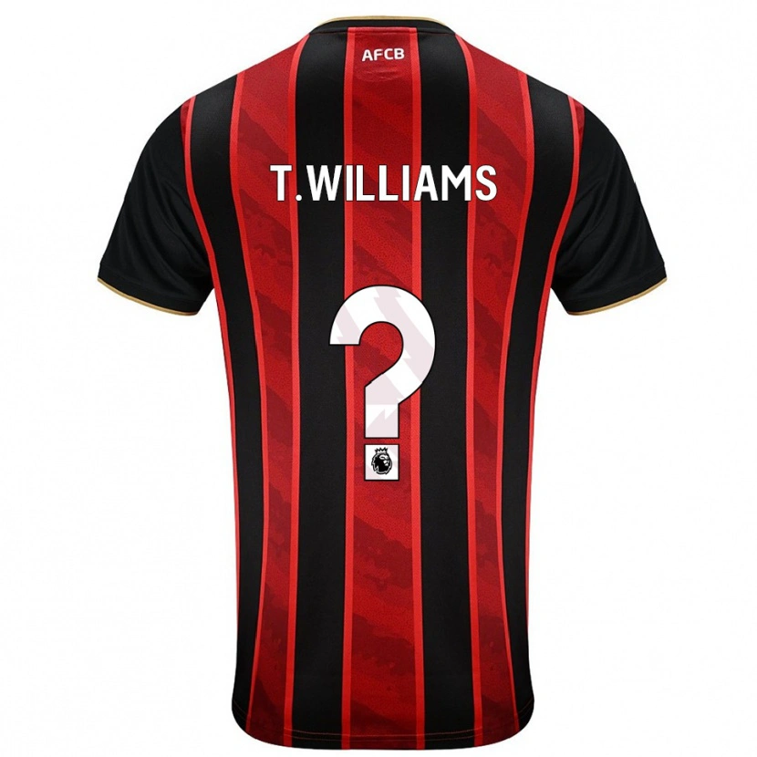 Danxen Kinder Toure Williams #0 Rot Schwarz Heimtrikot Trikot 2025/26 T-Shirt
