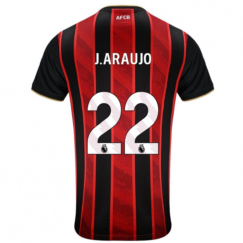 Danxen Kinder Julián Araujo #22 Rot Schwarz Heimtrikot Trikot 2025/26 T-Shirt