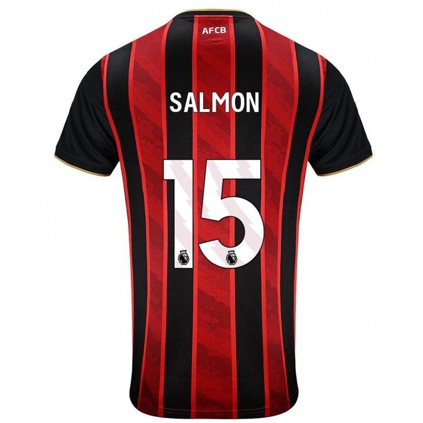 Danxen Kinder Josh Salmon #15 Rot Schwarz Heimtrikot Trikot 2025/26 T-Shirt