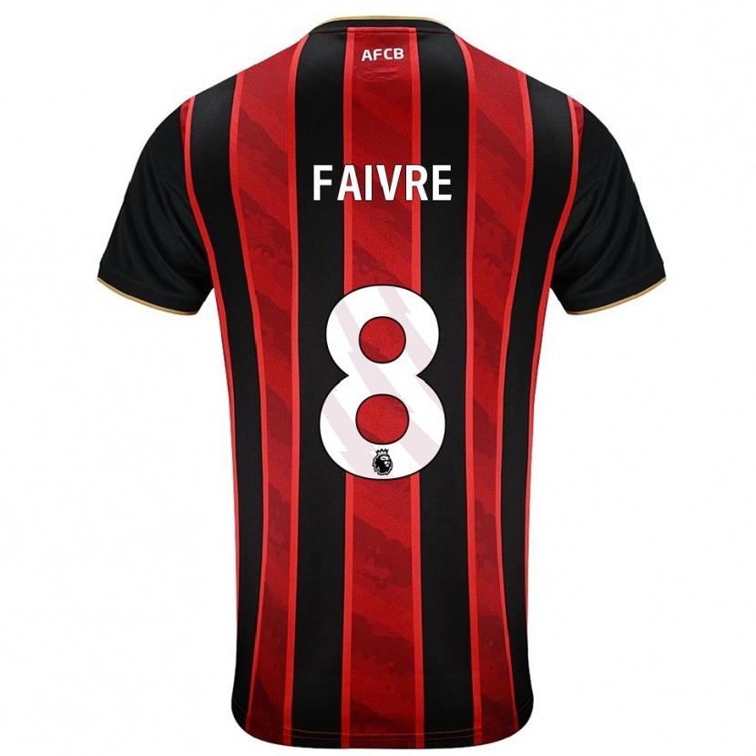 Danxen Kinder Romain Faivre #8 Rot Schwarz Heimtrikot Trikot 2025/26 T-Shirt
