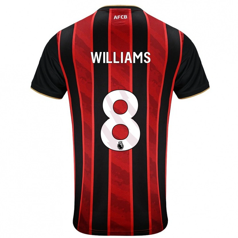 Danxen Kinder Phoebe Williams #8 Rot Schwarz Heimtrikot Trikot 2025/26 T-Shirt