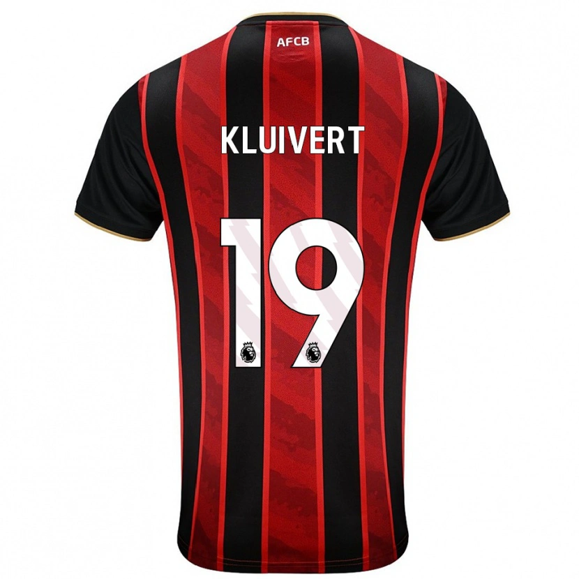 Danxen Kinder Justin Kluivert #19 Rot Schwarz Heimtrikot Trikot 2025/26 T-Shirt