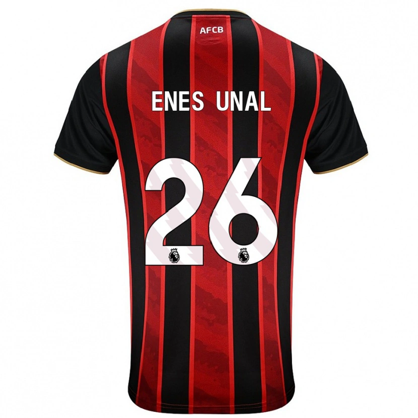 Danxen Kinder Enes Ünal #26 Rot Schwarz Heimtrikot Trikot 2025/26 T-Shirt