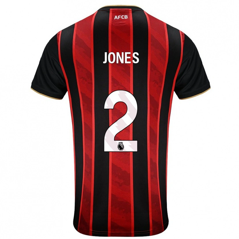 Danxen Kinder Abby Jones #2 Rot Schwarz Heimtrikot Trikot 2025/26 T-Shirt