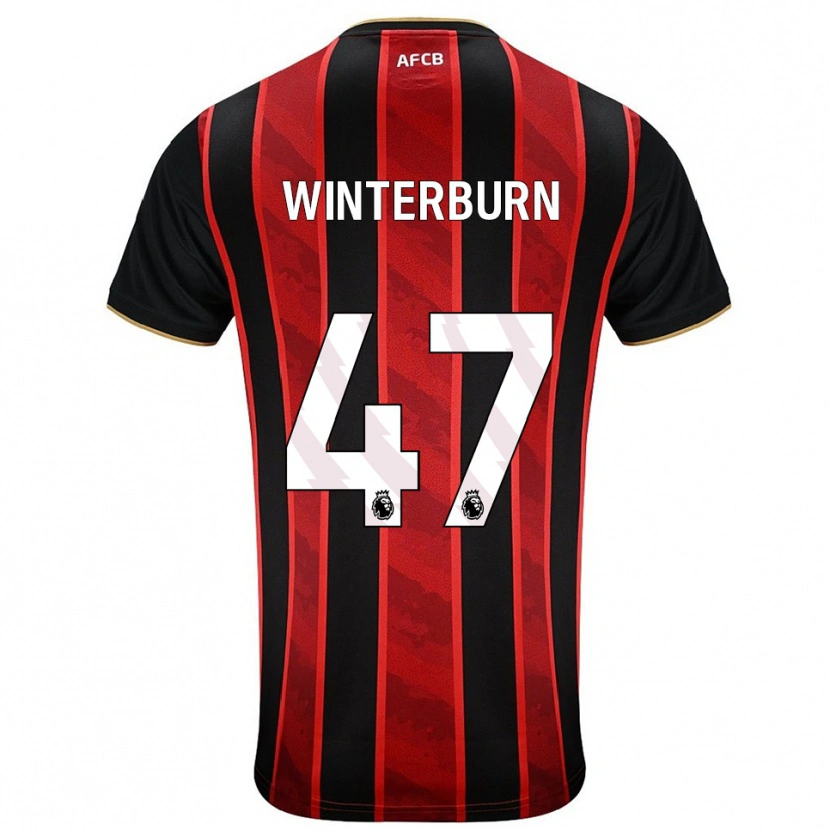Danxen Kinder Ben Winterburn #47 Rot Schwarz Heimtrikot Trikot 2025/26 T-Shirt