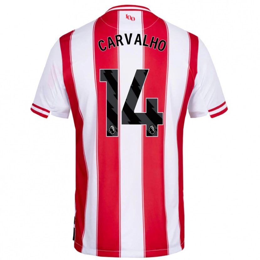 Danxen Kinder Fábio Carvalho #14 Rot Weiß Heimtrikot Trikot 2025/26 T-Shirt