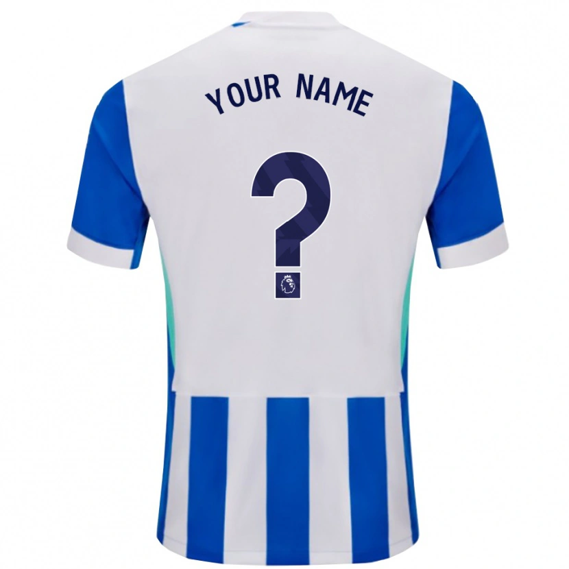 Danxen Kinder Ihren Namen #0 Blau Weiß Heimtrikot Trikot 2025/26 T-Shirt