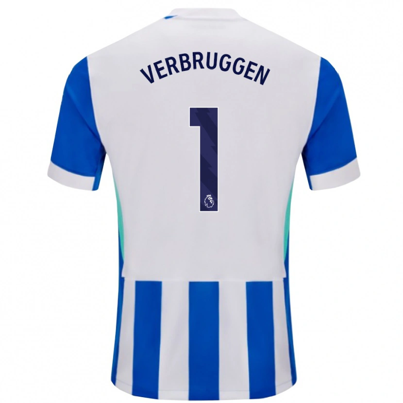 Danxen Kinder Bart Verbruggen #1 Blau Weiß Heimtrikot Trikot 2025/26 T-Shirt