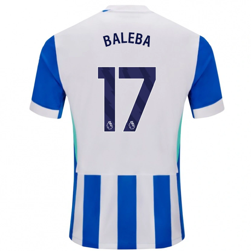 Danxen Kinder Carlos Baleba #17 Blau Weiß Heimtrikot Trikot 2025/26 T-Shirt