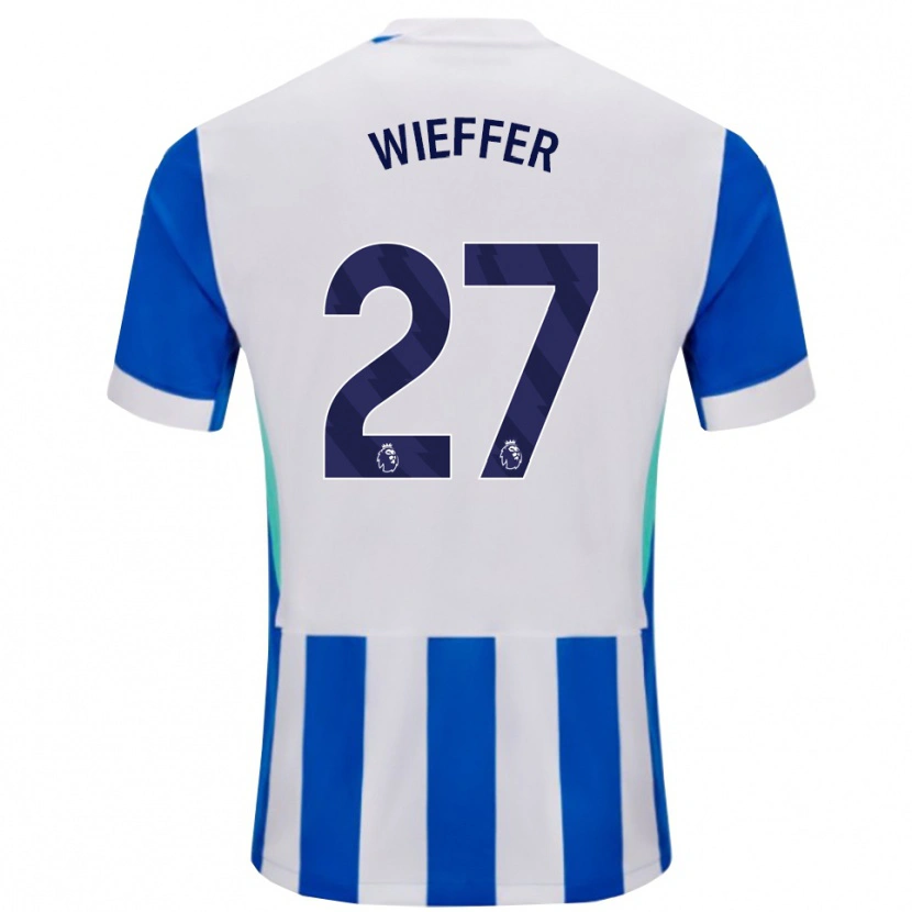Danxen Kinder Mats Wieffer #27 Blau Weiß Heimtrikot Trikot 2025/26 T-Shirt