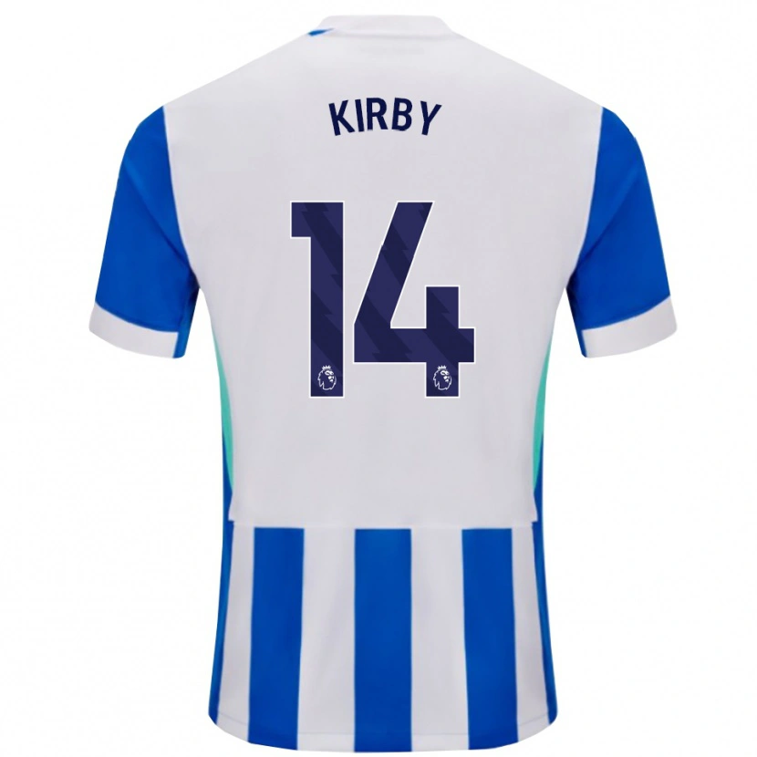 Danxen Kinder Fran Kirby #14 Blau Weiß Heimtrikot Trikot 2025/26 T-Shirt