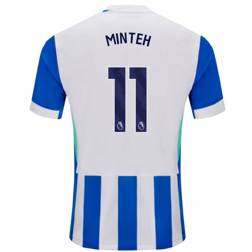 Danxen Kinder Yankuba Minteh #11 Blau Weiß Heimtrikot Trikot 2025/26 T-Shirt