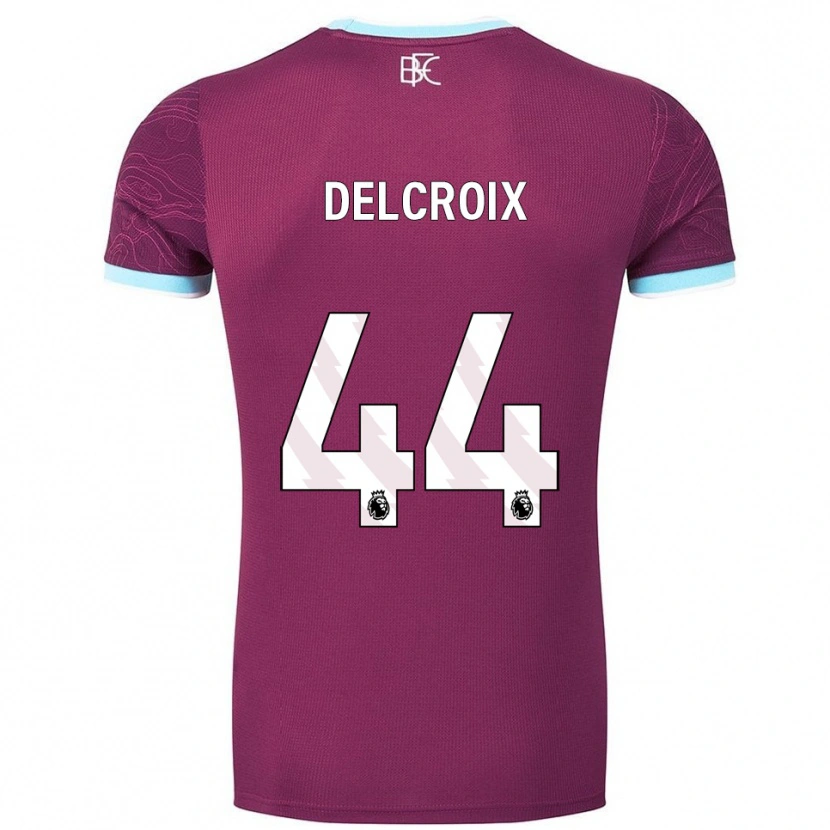 Danxen Kinder Hannes Delcroix #44 Burgunderrot Himmelblau Heimtrikot Trikot 2025/26 T-Shirt