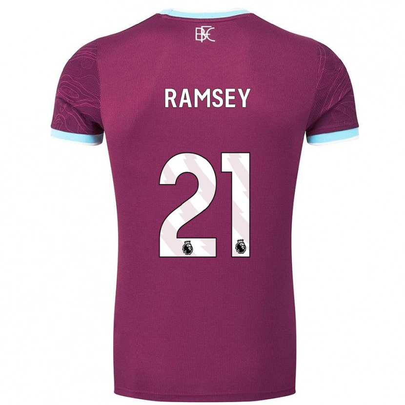 Danxen Kinder Aaron Ramsey #21 Burgunderrot Himmelblau Heimtrikot Trikot 2025/26 T-Shirt