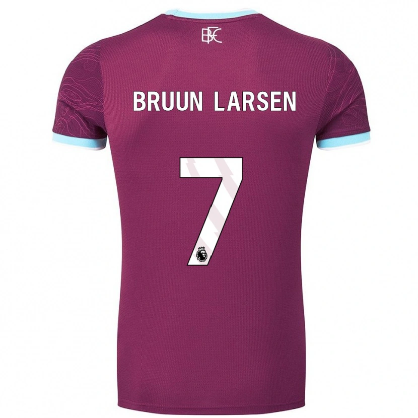 Danxen Kinder Jacob Bruun Larsen #7 Burgunderrot Himmelblau Heimtrikot Trikot 2025/26 T-Shirt