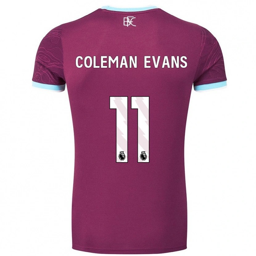 Danxen Kinder Amaya Coleman-Evans #11 Burgunderrot Himmelblau Heimtrikot Trikot 2025/26 T-Shirt