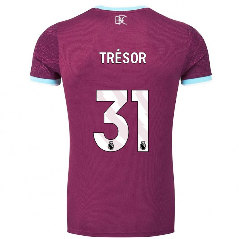 Danxen Kinder Mike Trésor #31 Burgunderrot Himmelblau Heimtrikot Trikot 2025/26 T-Shirt