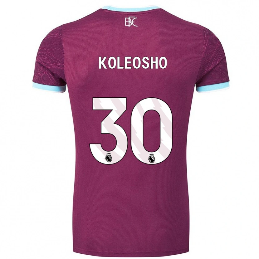 Danxen Kinder Luca Koleosho #30 Burgunderrot Himmelblau Heimtrikot Trikot 2025/26 T-Shirt