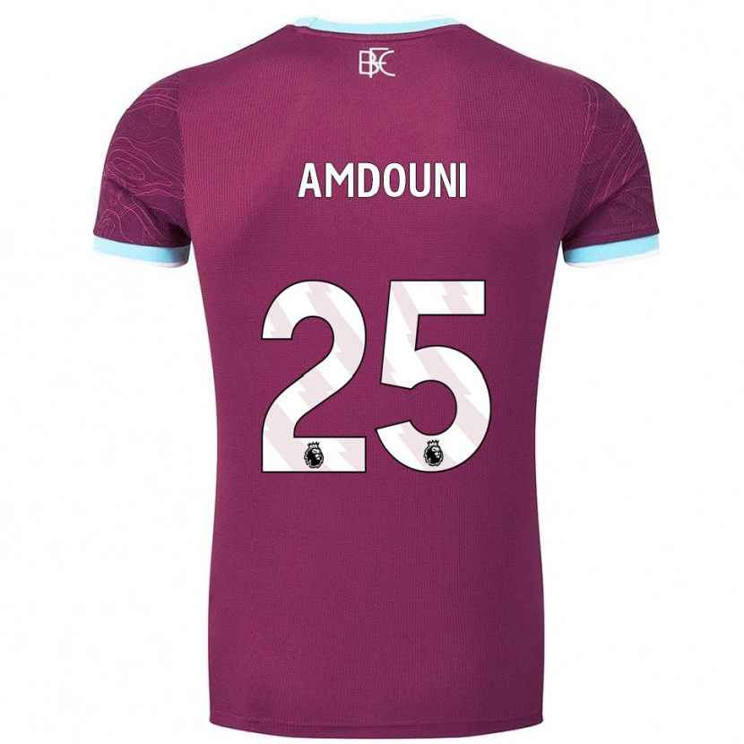 Danxen Kinder Zeki Amdouni #25 Burgunderrot Himmelblau Heimtrikot Trikot 2025/26 T-Shirt
