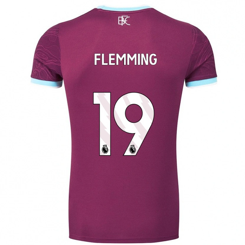 Danxen Kinder Zian Flemming #19 Burgunderrot Himmelblau Heimtrikot Trikot 2025/26 T-Shirt