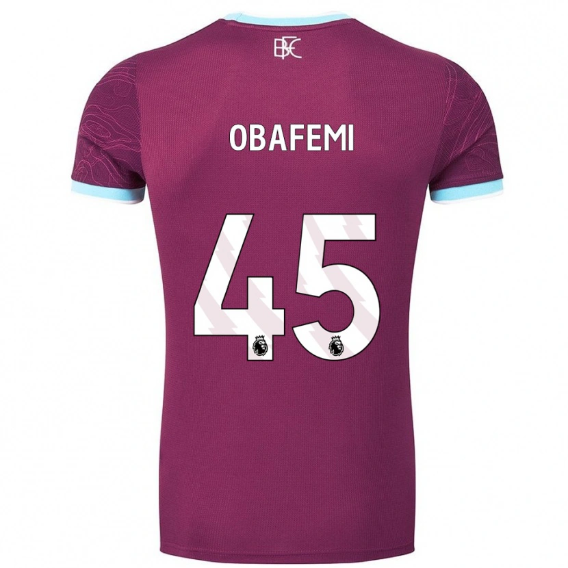 Danxen Kinder Michael Obafemi #45 Burgunderrot Himmelblau Heimtrikot Trikot 2025/26 T-Shirt