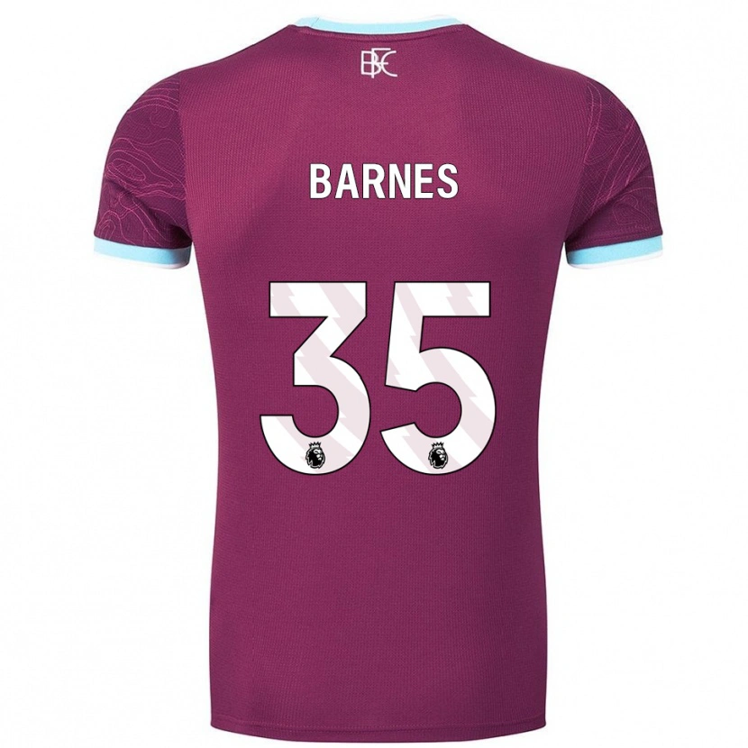 Danxen Kinder Ashley Barnes #35 Burgunderrot Himmelblau Heimtrikot Trikot 2025/26 T-Shirt