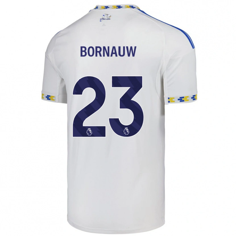 Danxen Kinder Sebastiaan Bornauw #23 Weiß Blau Heimtrikot Trikot 2025/26 T-Shirt