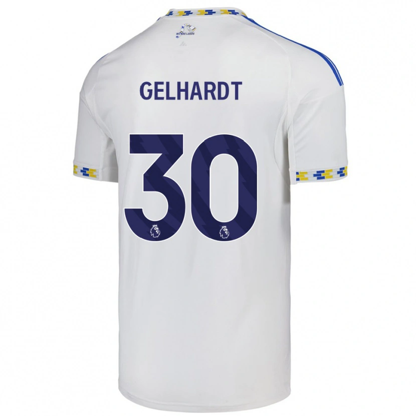 Danxen Kinder Joe Gelhardt #30 Weiß Blau Heimtrikot Trikot 2025/26 T-Shirt