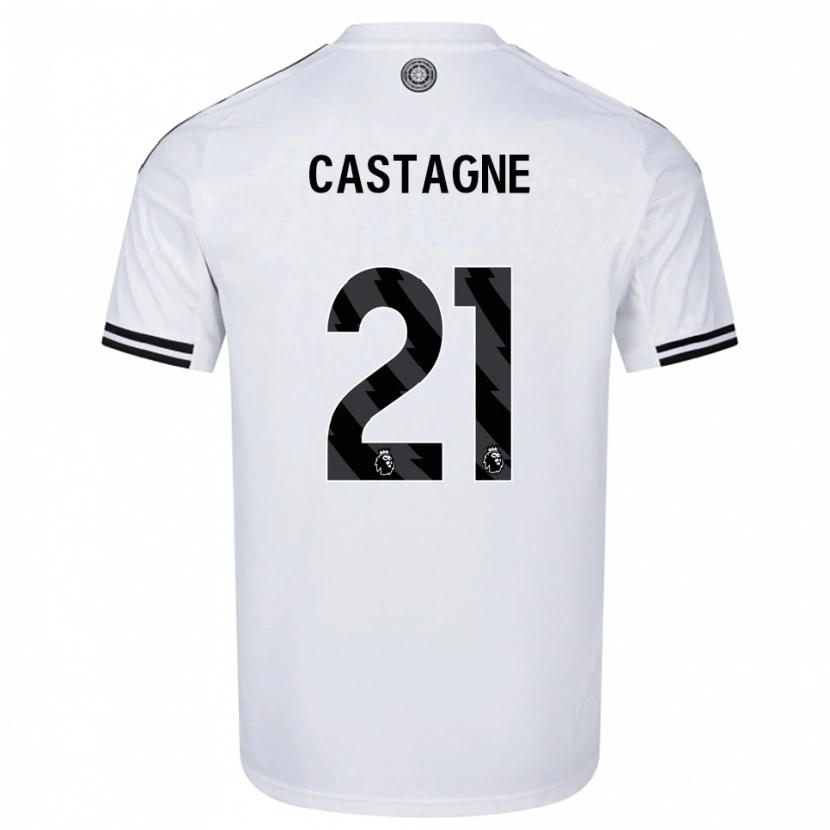 Danxen Kinder Timothy Castagne #21 Weiß Schwarz Heimtrikot Trikot 2025/26 T-Shirt