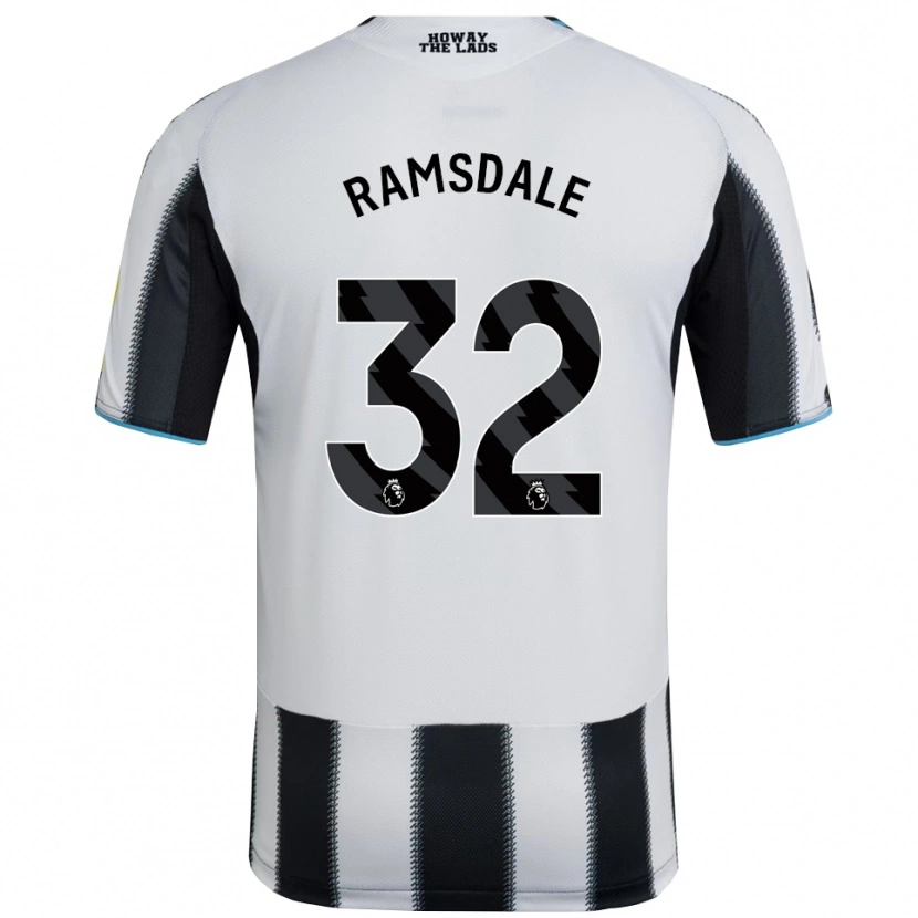 Danxen Kinder Aaron Ramsdale #32 Schwarz Weiß Heimtrikot Trikot 2025/26 T-Shirt