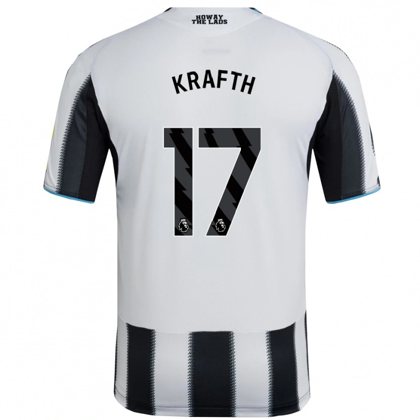 Danxen Kinder Emil Krafth #17 Schwarz Weiß Heimtrikot Trikot 2025/26 T-Shirt