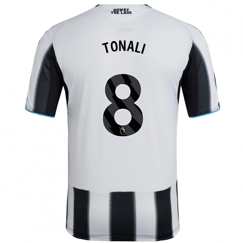 Danxen Kinder Sandro Tonali #8 Schwarz Weiß Heimtrikot Trikot 2025/26 T-Shirt