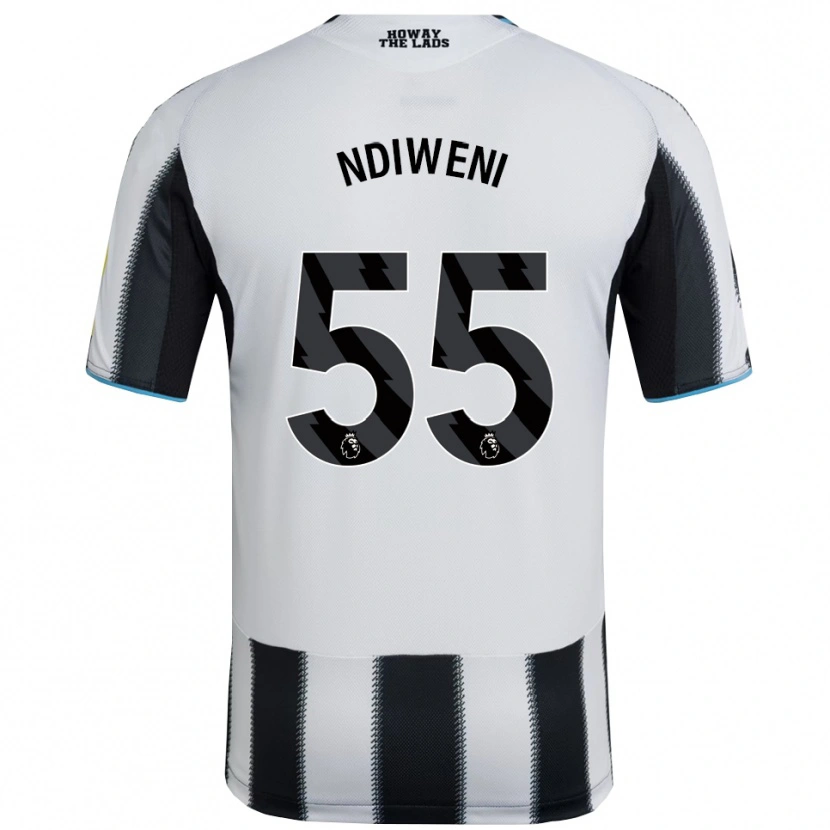 Danxen Kinder Michael Ndiweni #55 Schwarz Weiß Heimtrikot Trikot 2025/26 T-Shirt