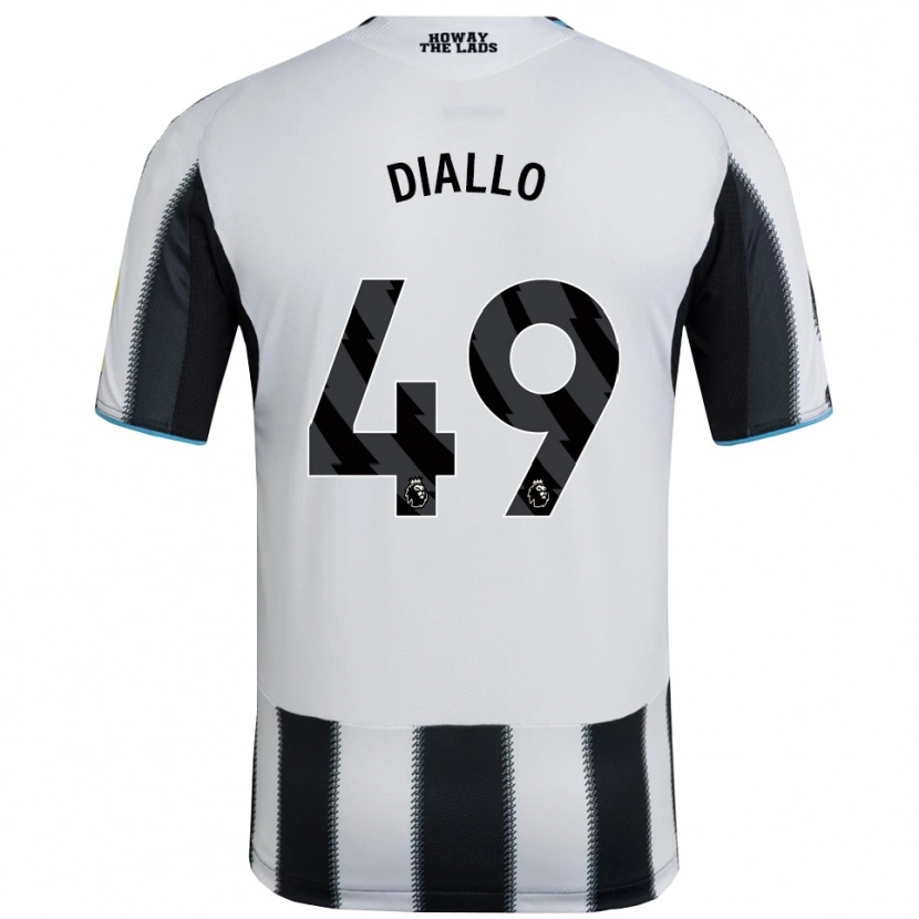 Danxen Kinder Amadou Diallo #49 Schwarz Weiß Heimtrikot Trikot 2025/26 T-Shirt