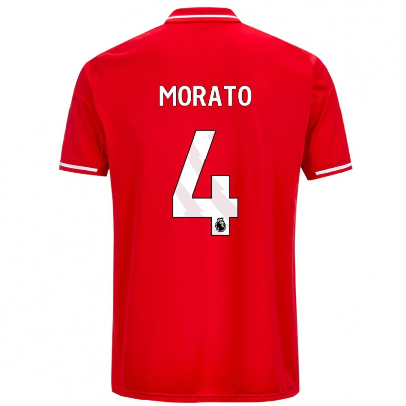 Danxen Kinder Morato #4 Rot Weiß Heimtrikot Trikot 2025/26 T-Shirt