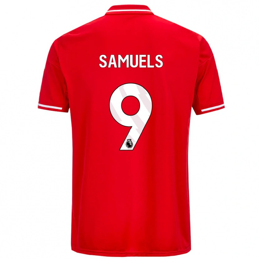 Danxen Kinder Shakur Samuels #9 Rot Weiß Heimtrikot Trikot 2025/26 T-Shirt