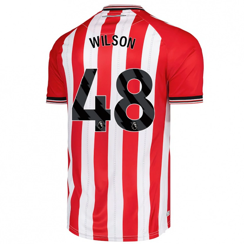 Danxen Kinder Callum Wilson #48 Rot Weiß Heimtrikot Trikot 2025/26 T-Shirt