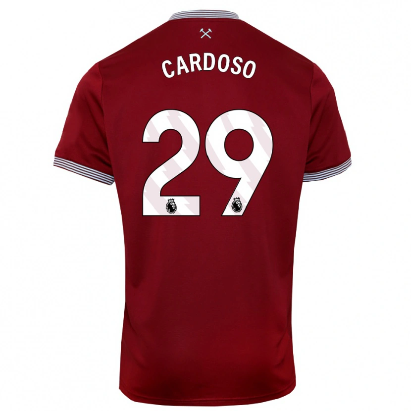 Danxen Kinder Goncalo Cardoso #29 Burgunderrot Weiß Heimtrikot Trikot 2025/26 T-Shirt
