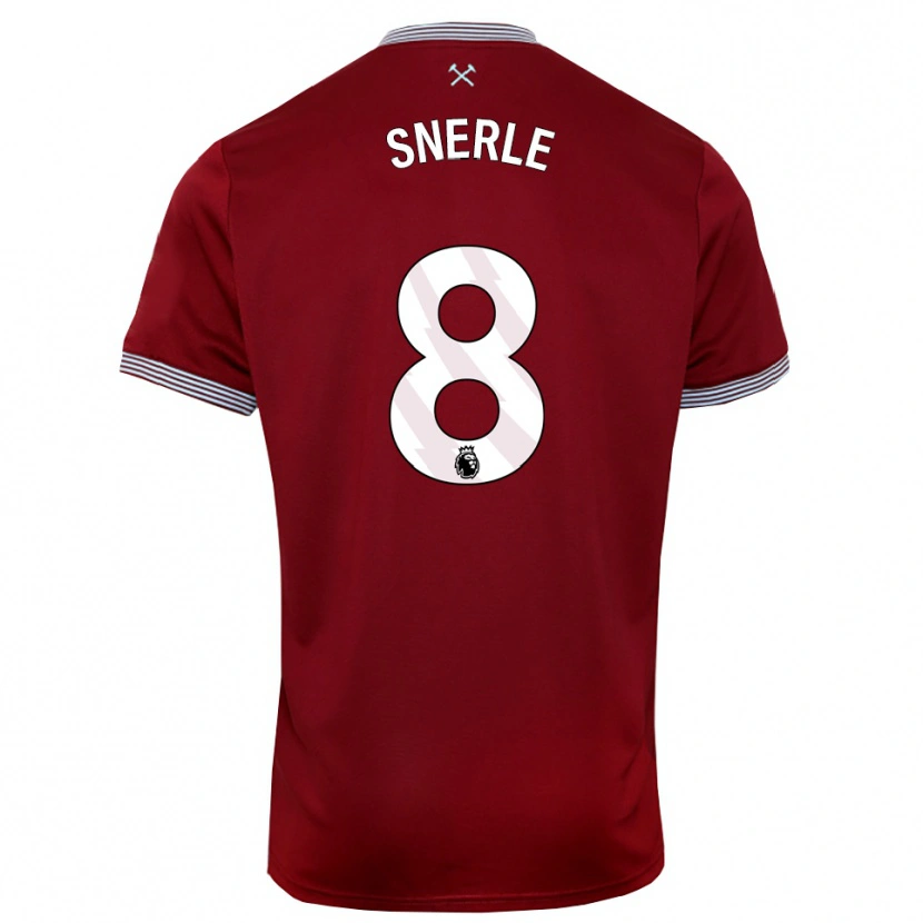 Danxen Kinder Emma Snerle #8 Burgunderrot Weiß Heimtrikot Trikot 2025/26 T-Shirt